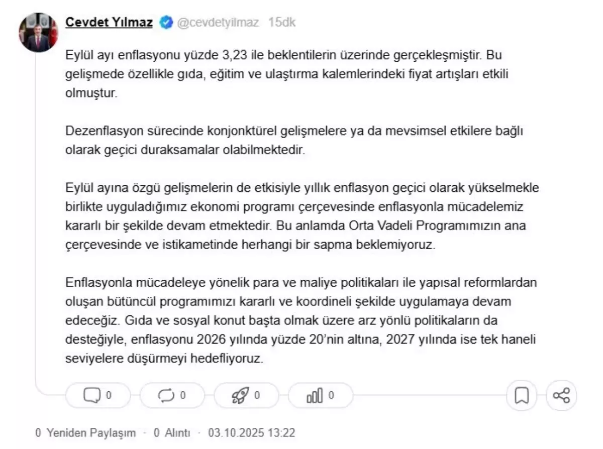cevdet yilmaz enflasyonla mucadelede kararlilik vurgusu QWi8NRzq